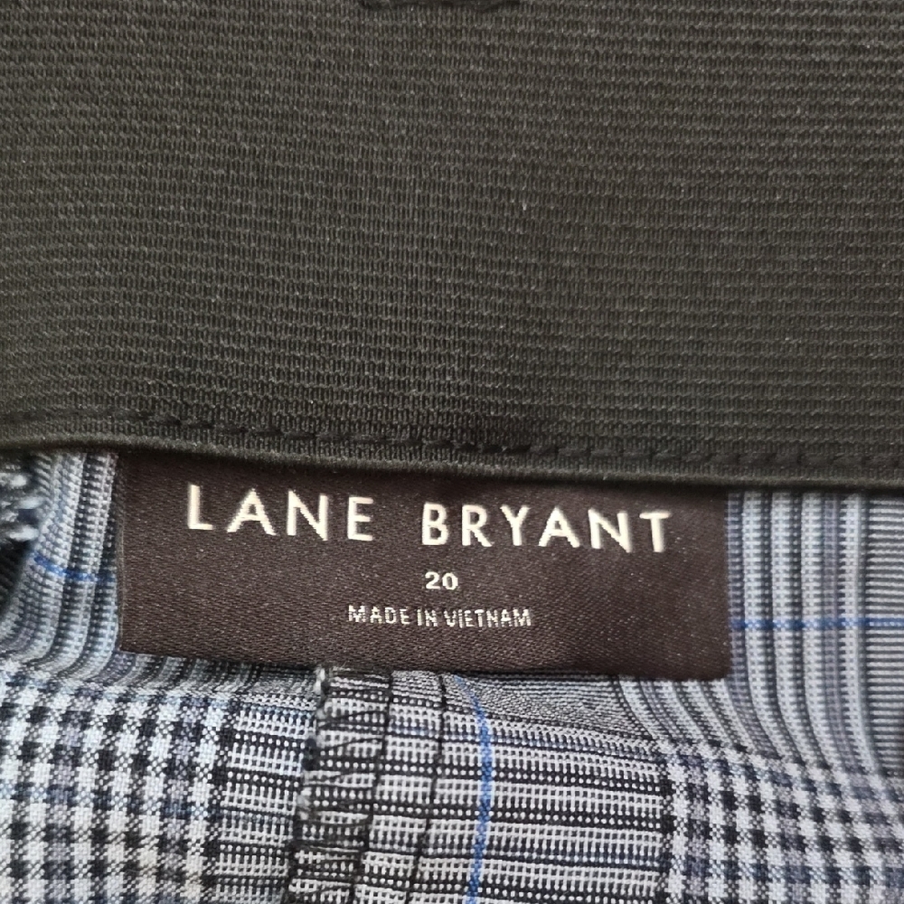 Lane Bryant Classic Plaid Women's Dress Pants - Blue Gray - Picture 2 of 8